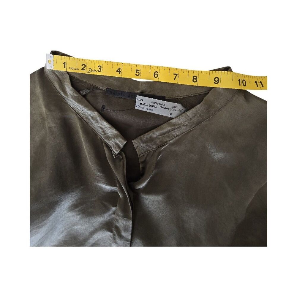 NWT Haider Ackermann Khaki Washed Satin Oversized US 8 Shirt FR 40 Maxfield - Picture 11 of 15